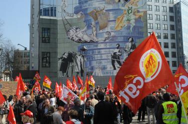 Fabien Engelmann, délégué CGT et membre du FN convoqué au siège de la Confédération générale des travailleurs