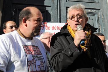 Pierre Laurent Pcf au rassemblement de soutien aux 9 militants Cgt de PSA Poissy