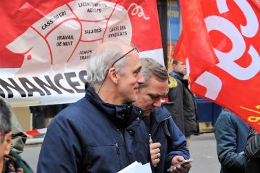 Philippe Poutou Manifestation contre la politique libérale de Macron Paris