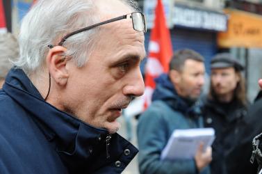 Philippe Poutou Manifestation contre la politique libérale de Macron Paris