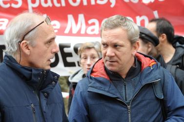 Philippe Poutou Manifestation contre la politique libérale de Macron Paris