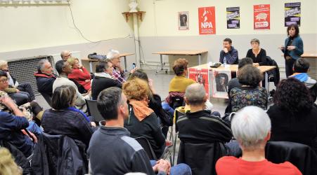 Intervention en réunnion publique Postiers du 91 RisOrangis en grève depuis le 30 Octobre 2017