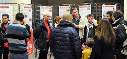 Olivier Besancenot avec les Postiers du 91 de RisOrangis en grève depuis le 30 Octobre 2017