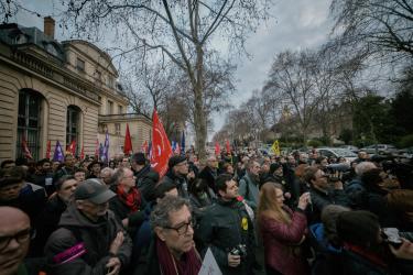 Rassemblement contre le licenciement de Gaël Quirantre