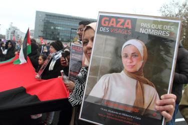 Manifestation unitaire pour exiger l'arrêt des bombardements sur Gaza 