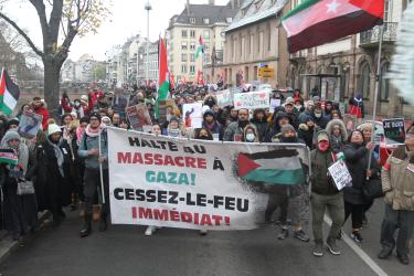 Manifestation pour demander un cessez-le-feu immédiat à Gaza