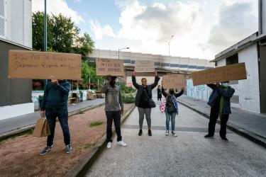 FRANCE - SOCIAL - RALLY AGAINST THE WALL OF SHAME AND DISPLACEMENT OF DRUG USERS AT PORTE DE LA VILLETTE