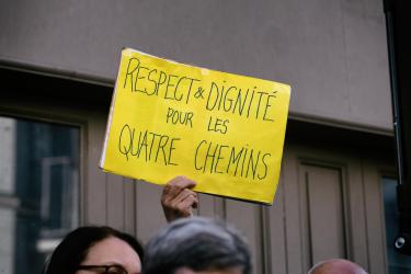 FRANCE - SOCIAL - RALLY AGAINST THE WALL OF SHAME AND DISPLACEMENT OF DRUG USERS AT PORTE DE LA VILLETTE