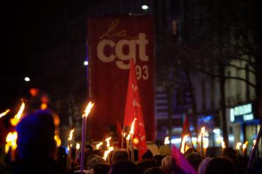 FRANCE - SOCIAL - TORCHLIGHT MARCH AGAINST PENSION REFORM