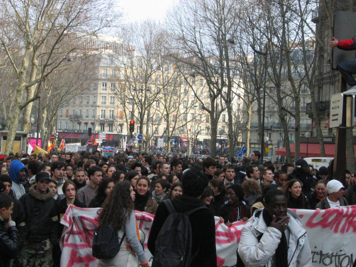 Mouvement contre le CPE. Manifestation parisienne du 16 mars.