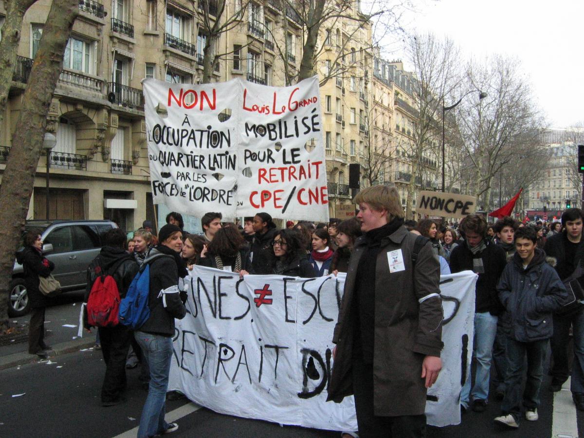 Mouvement contre le CPE. Manifestation parisienne du 16 mars.