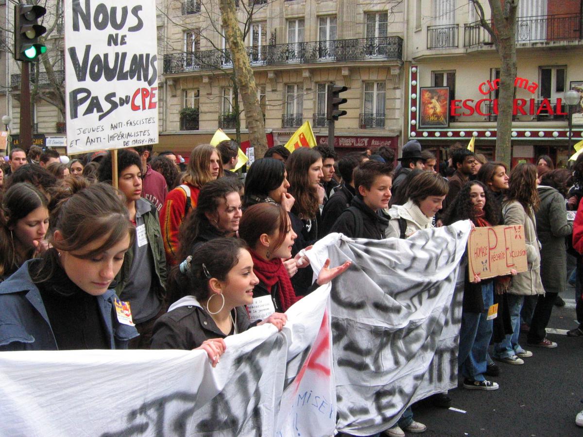 Paris, le 16 mars 2006. Manifestation contre le CPE.
