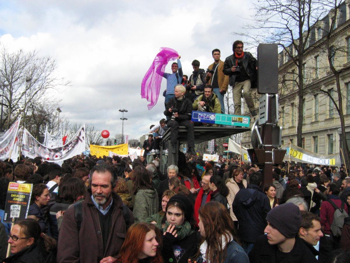 Mouvement contre le CPE. Manifestation parisienne du 28 mars.