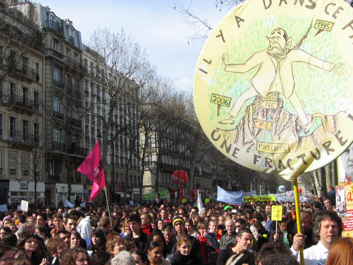 Mouvement contre le CPE. Manifestation parisienne du 4 avril.