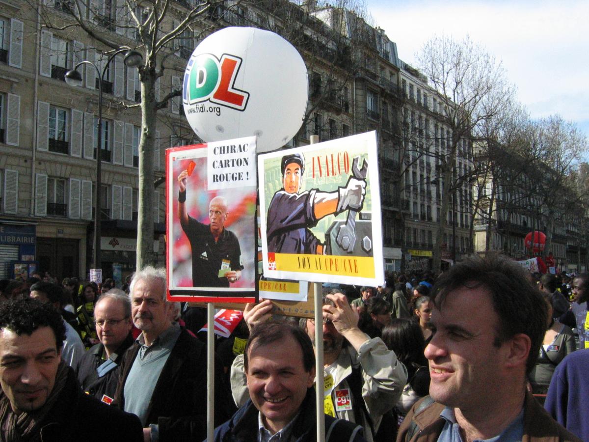 Mouvement contre le CPE. Manifestation parisienne du 4 avril.