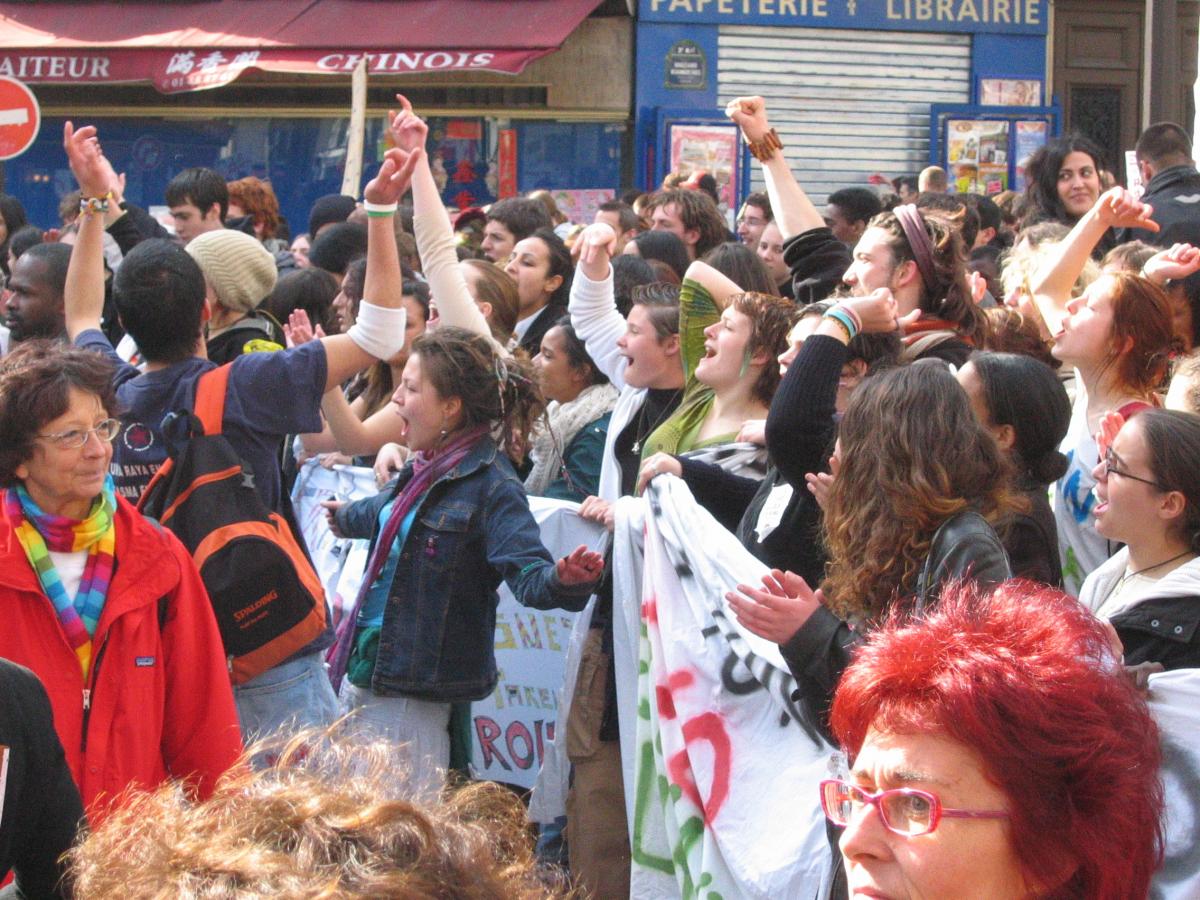 Mouvement contre le CPE. Manifestation parisienne du 4 avril.