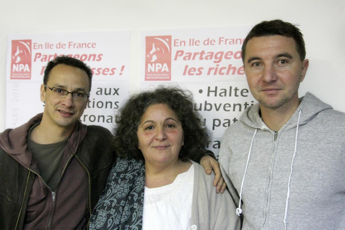 Omar Slaouti, Badia Chouraki et olivier Besancenot