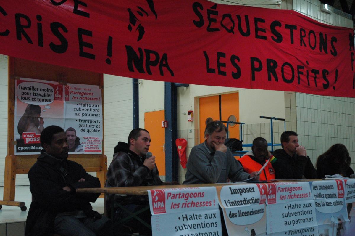 Salarié d'ED à Evry, intervention au Meeting pour les élections régionales en Essonne.