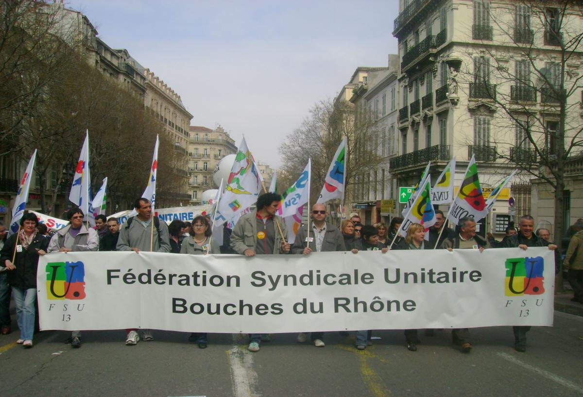 banderole Fédération syndicale Unitaire Bouches Du Rhône