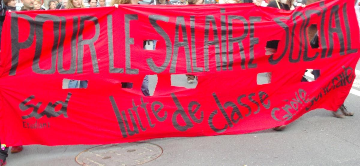 banderole de sud étudiant rennes : pour le salaire social