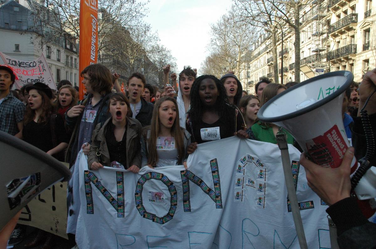 Lycéens manifestation retraites Paris.