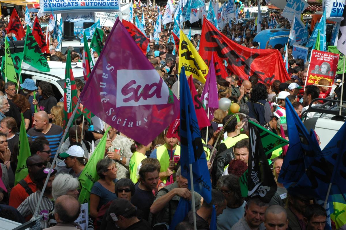 Syndicats Solidaires Sud, place de la République.
