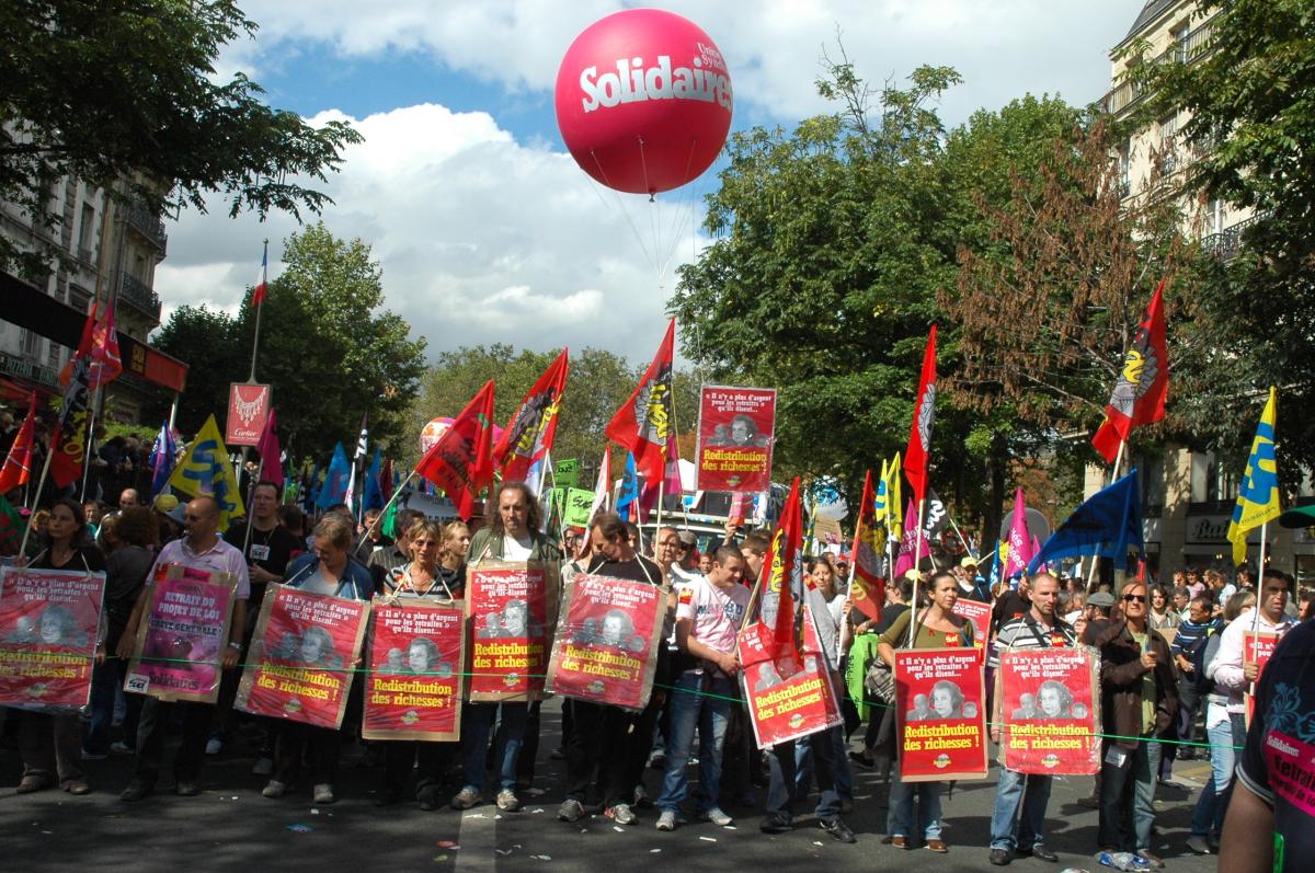 Tête de manifestation de Sud Solidaires.