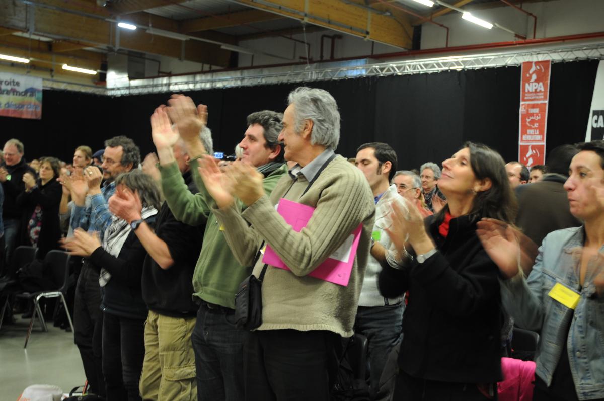 salle pendant le Meeting de solidarité Tunisie Egypte au 1er congrès du NPA