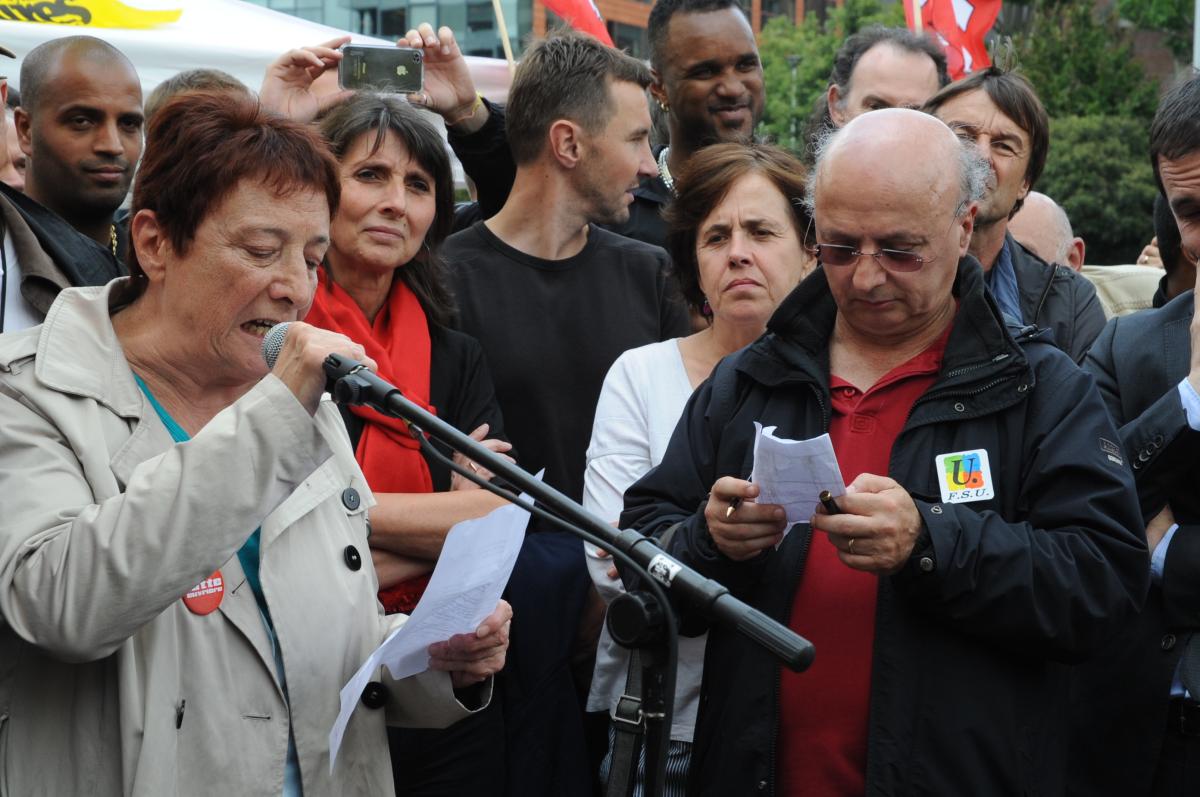 Soutien d'Arlette Laguiller pour LO au 16 postiers du 92 inculpés