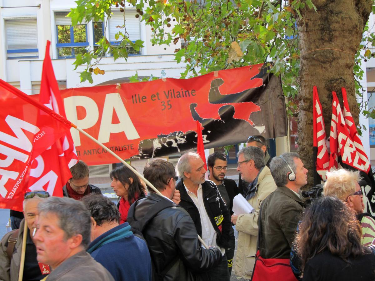 Regroupement du NPA avec Philippe Poutou er Christine Poupin