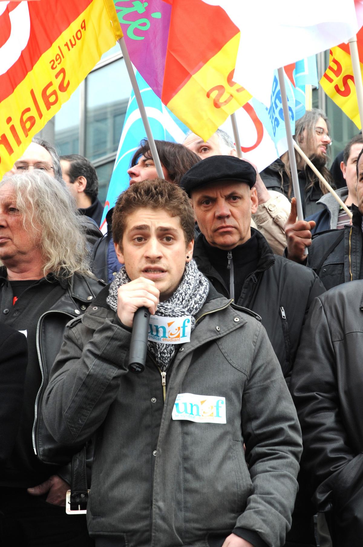 Prise de parole syndicaliste de l'Unef