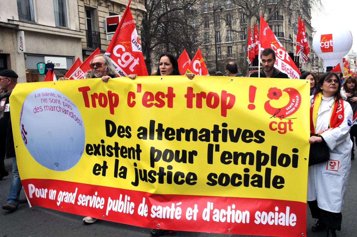 Banderole syndicat Cgt santé et Action Sociale