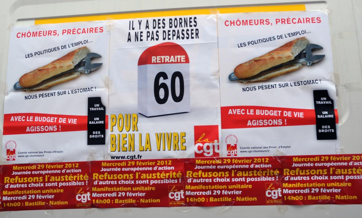affiches Cgt chômeurs précaires et retraites