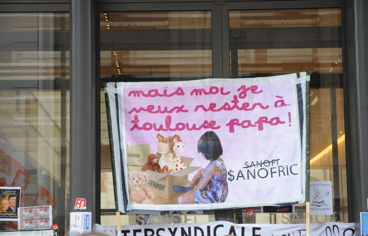 Manifestation Nationale des SANOFI 1ère entreprise de l'industrie pharmaceutique en France,