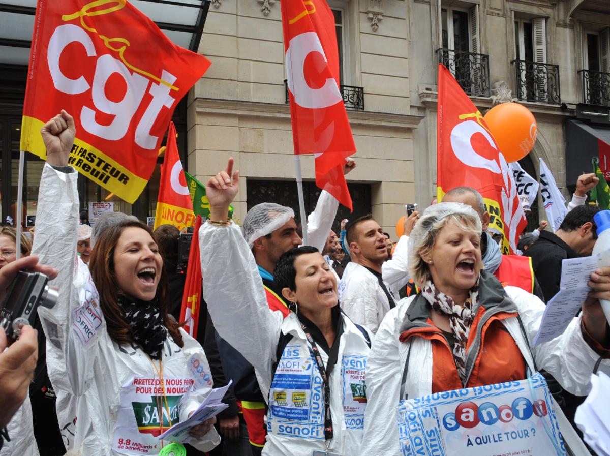 Manifestation Nationale des SANOFI 1ère entreprise de l'industrie pharmaceutique en France,
