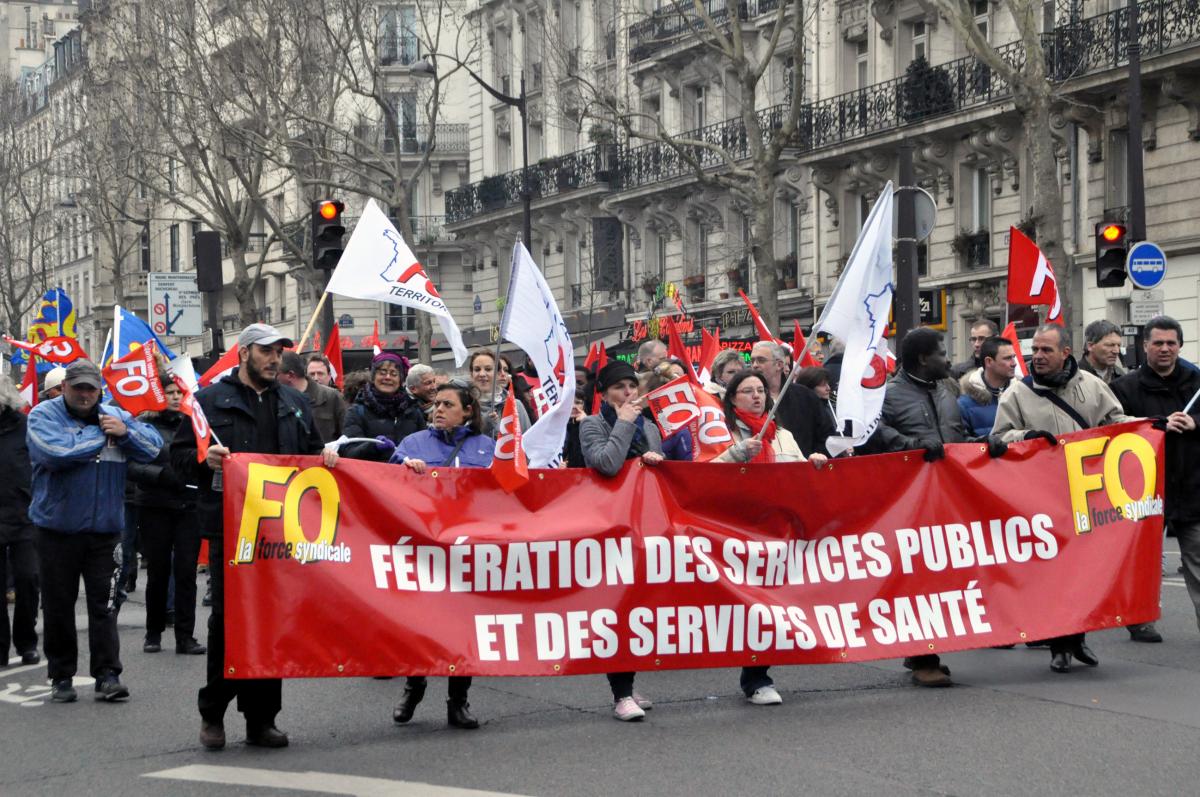Banderole Fédération des services publics et des services de san
