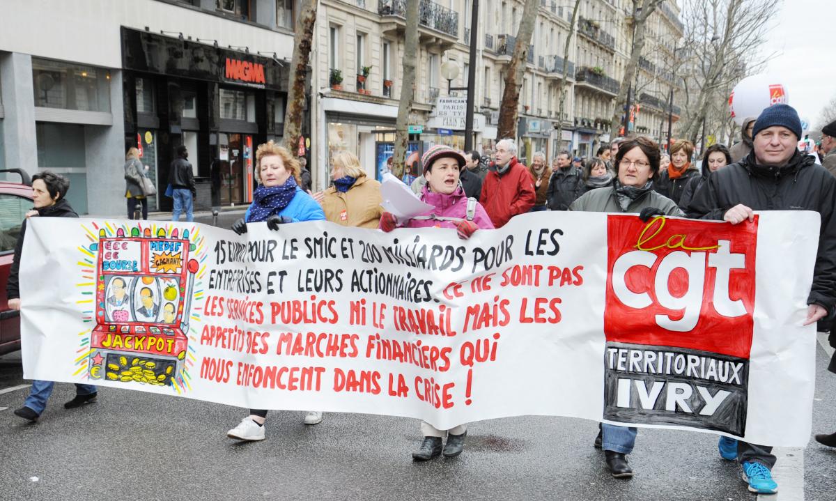 Banderole Cgt Territoriaux d'Ivry