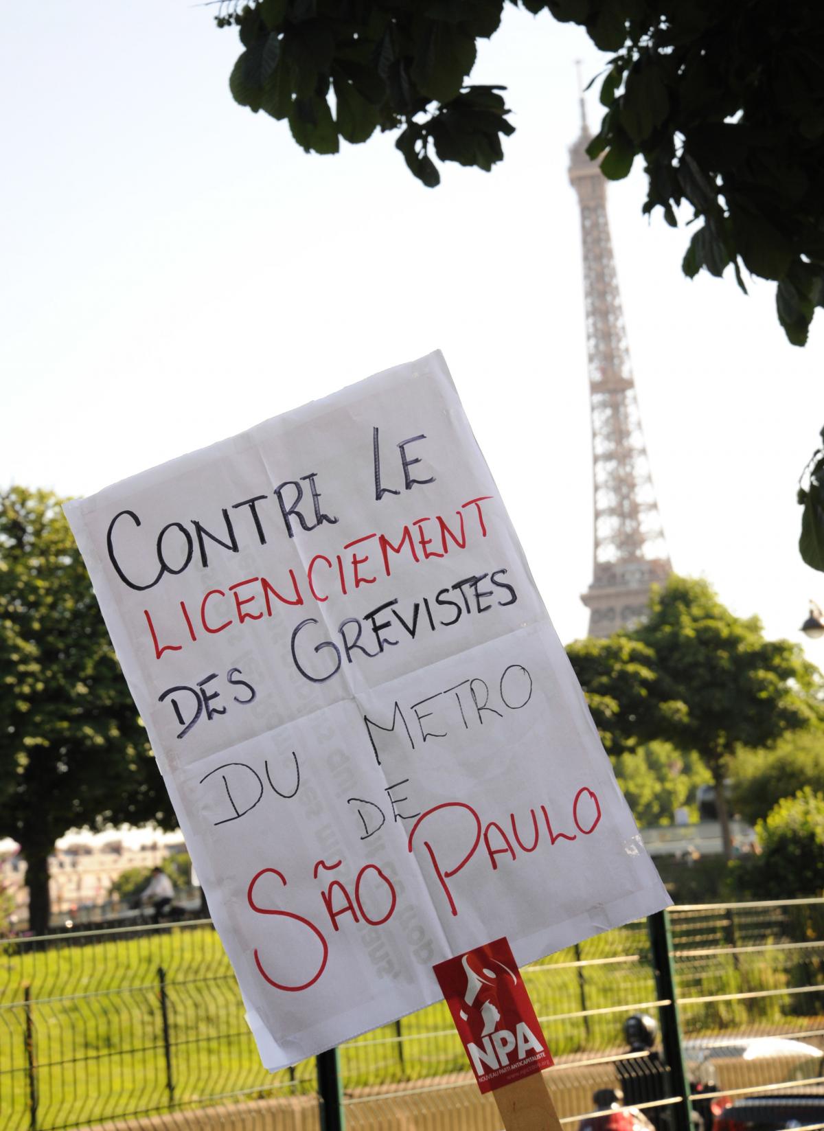 Contre le licenciement des grévistes du métro de Sâo Paulo