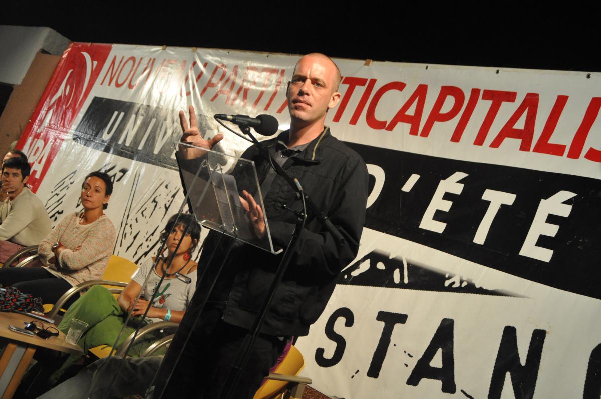 Salah Hamouri du Front populaire de libération de la Palestine et Christine Poupin du NPA