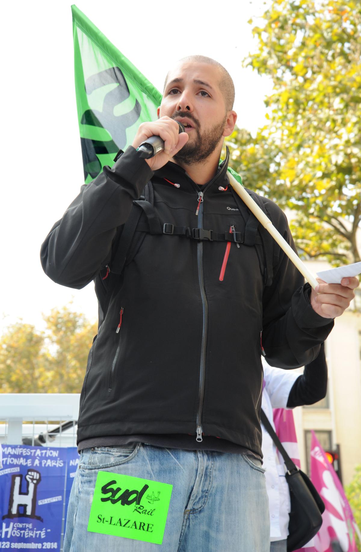 Solidatité des Cheminots Sud Rail à la Convergence des hôpitaux contre l'Hôstérité