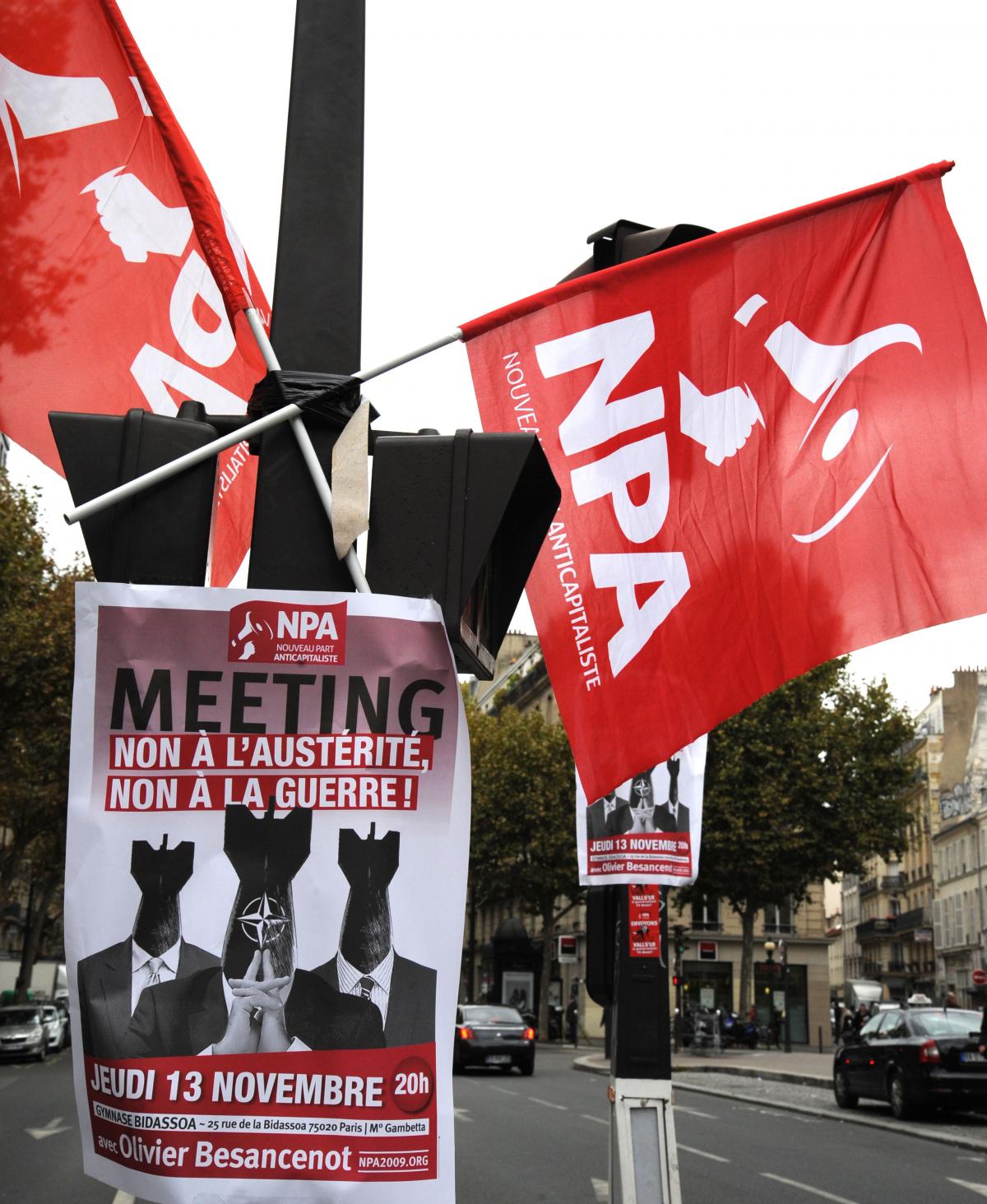 Affiche pour Meeting Npa du jeudi 13 novembre 2014