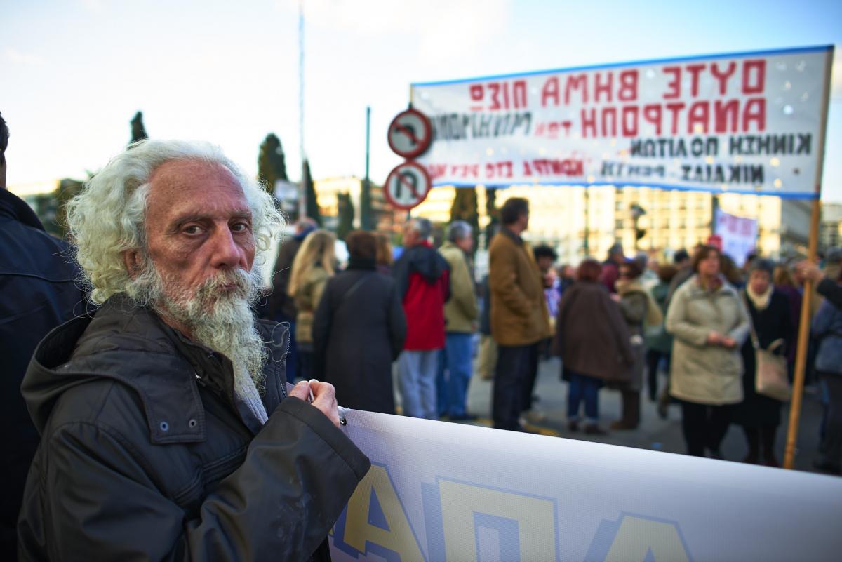 Manifestant place Syntagma