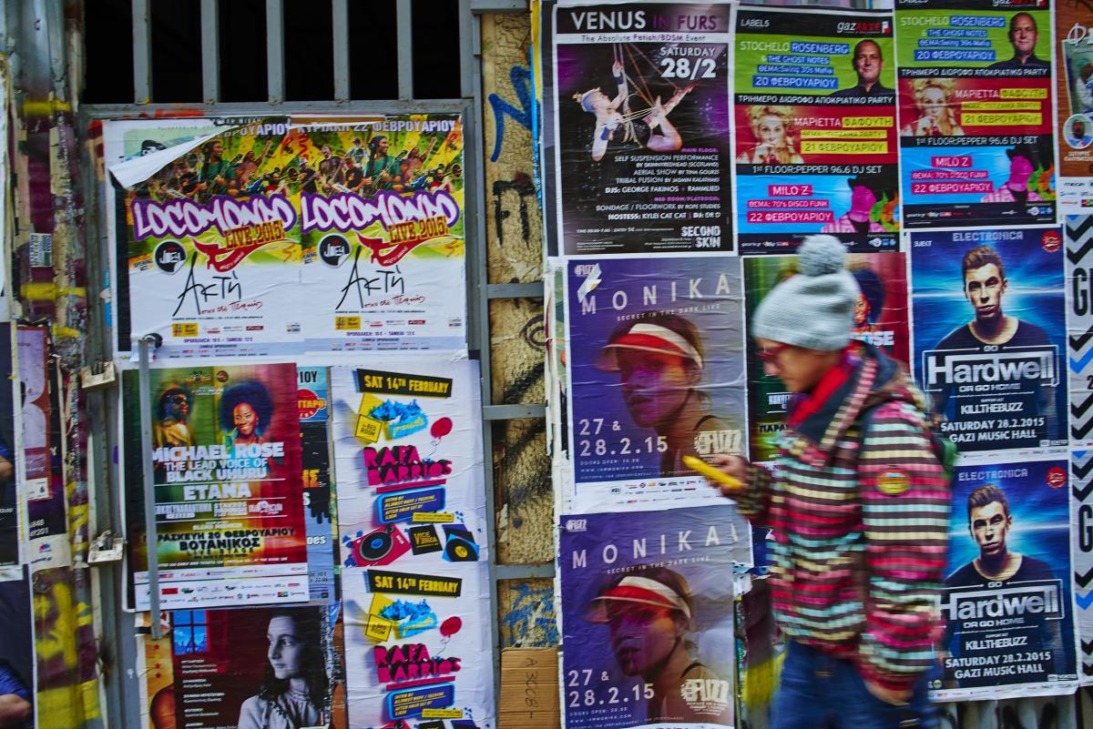 Dans les rues d'Athènes en février 2015