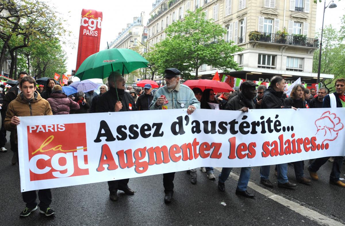 UD Cgt de Paris banderole assez d'austérité augmentez les salaires