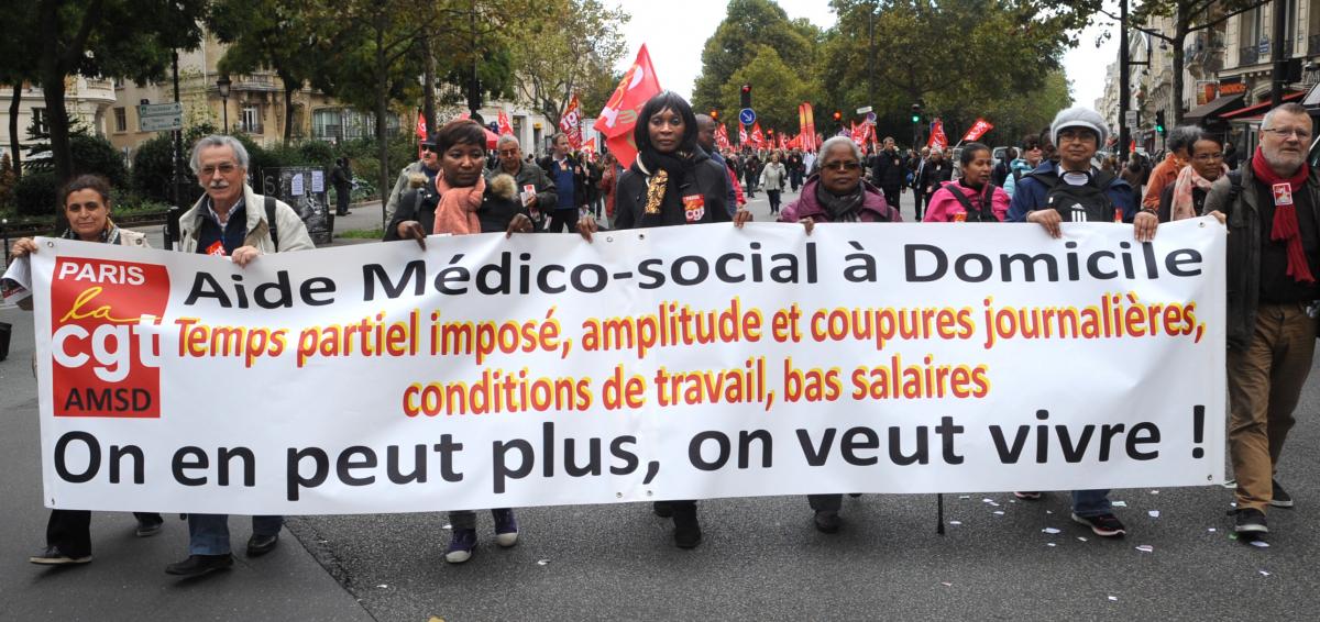 Banderole Cgt Aide medico-social à domicile