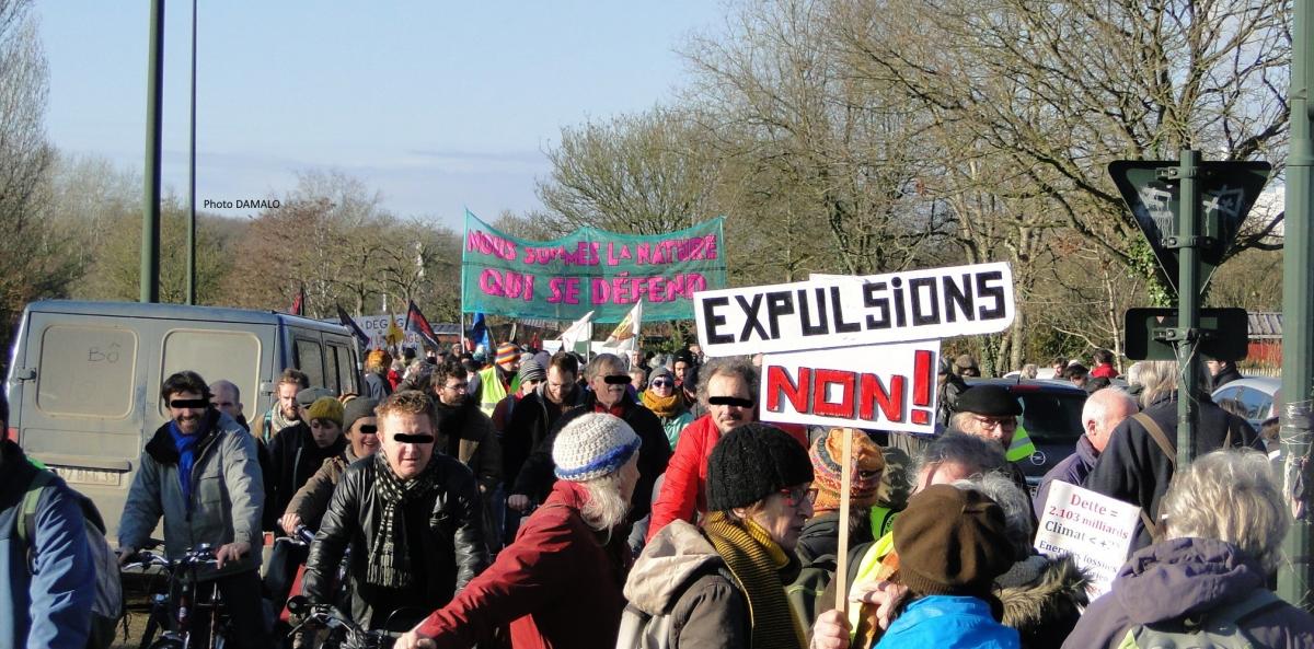 Manifestation contre les expulsions de la ZAD de Notre-Dame-des-Landes