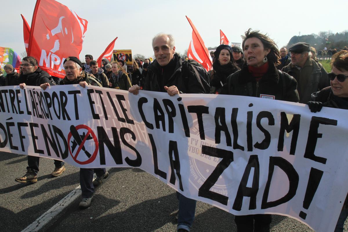 Cortège du NPA avec Christine Poupin et Philippe Poutou