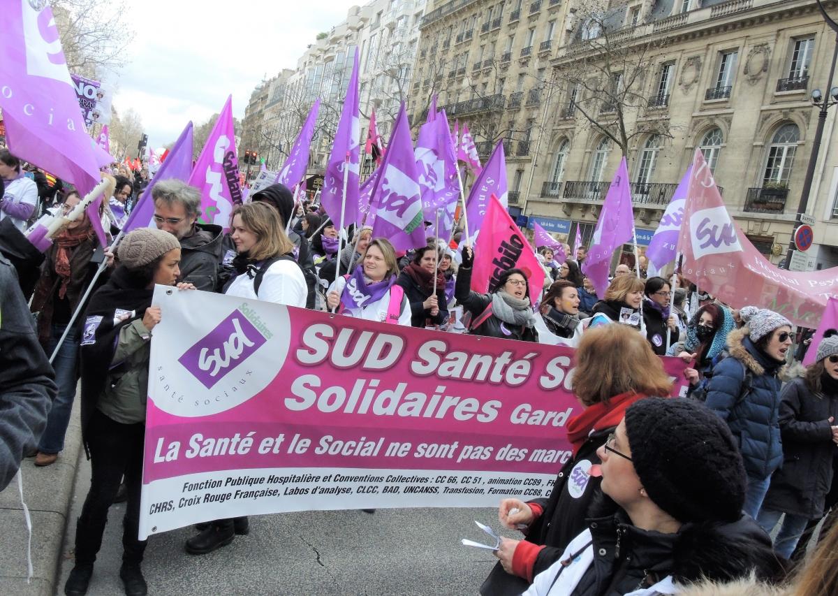 Sud Manifestation Nationale du secteur Santé-Sécu-Social
