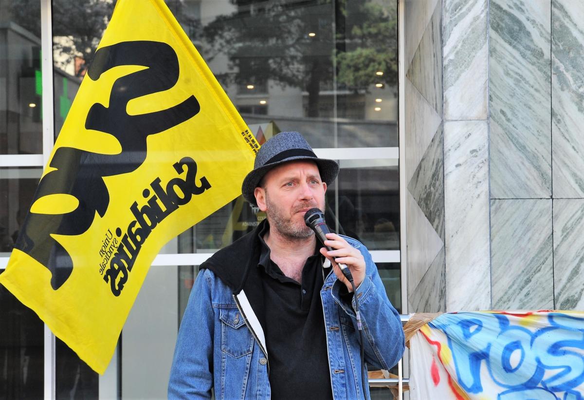 Eric Beynel porte-parole du syndicat Sud Solidaires (syndicat dorigine Sud Douanes)