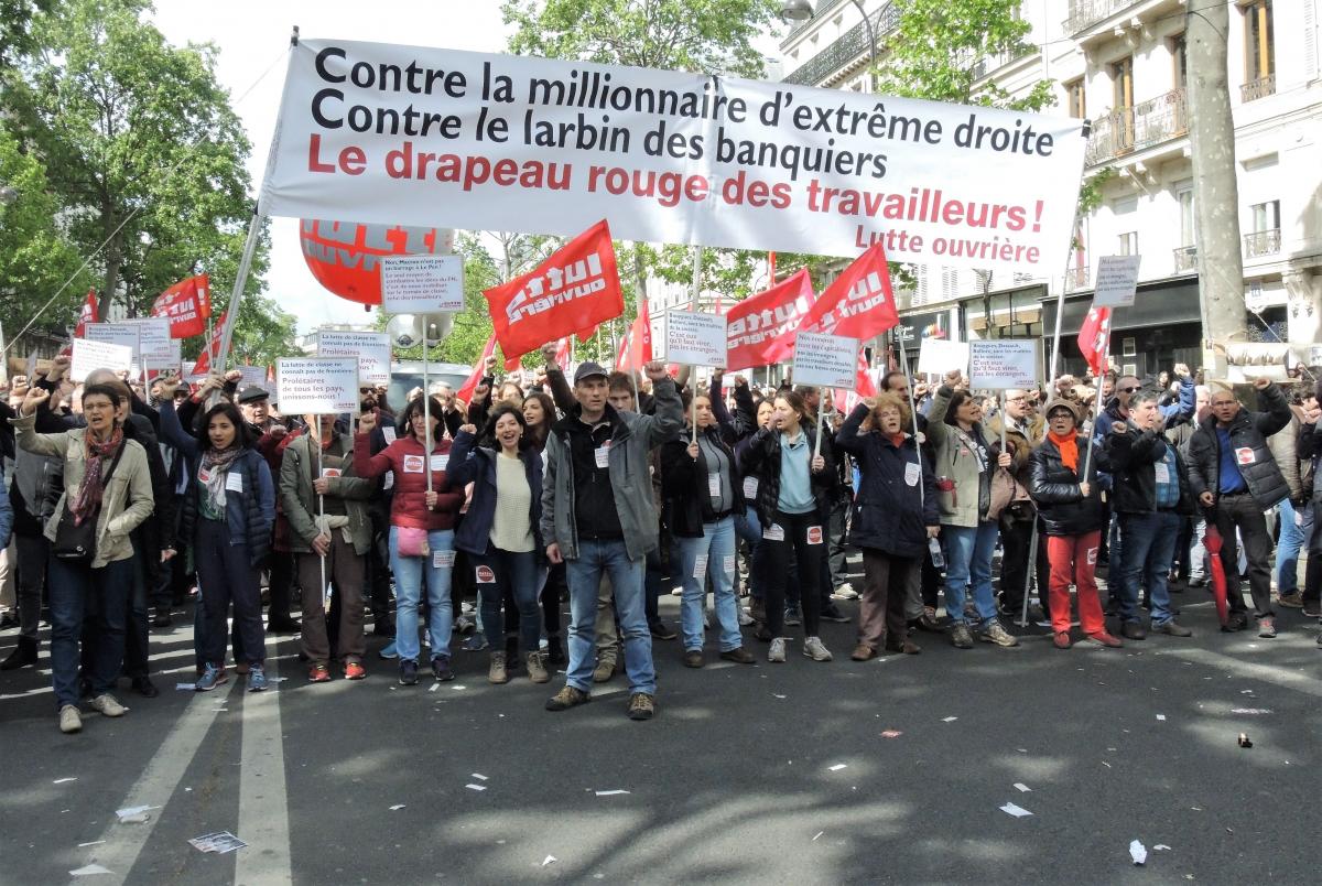 Lutte Ouvrière manifestation du 1er Mai entre les deux tours des élections Présidentielles